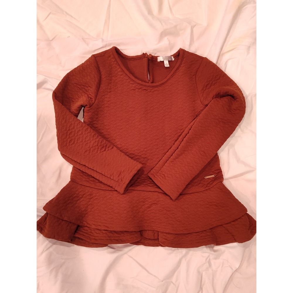 Tahari Top Girls Brown Soft Warm Comfy Designer Sz 6